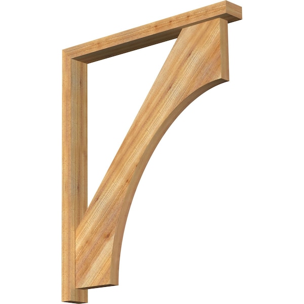 Ekena Millwork Westlake Block Rough Sawn Bracket w/ Offset Brace, Western Red Cedar, 4"W x 34"D x 42"H BKT0402X34X42WTL05RWR - main